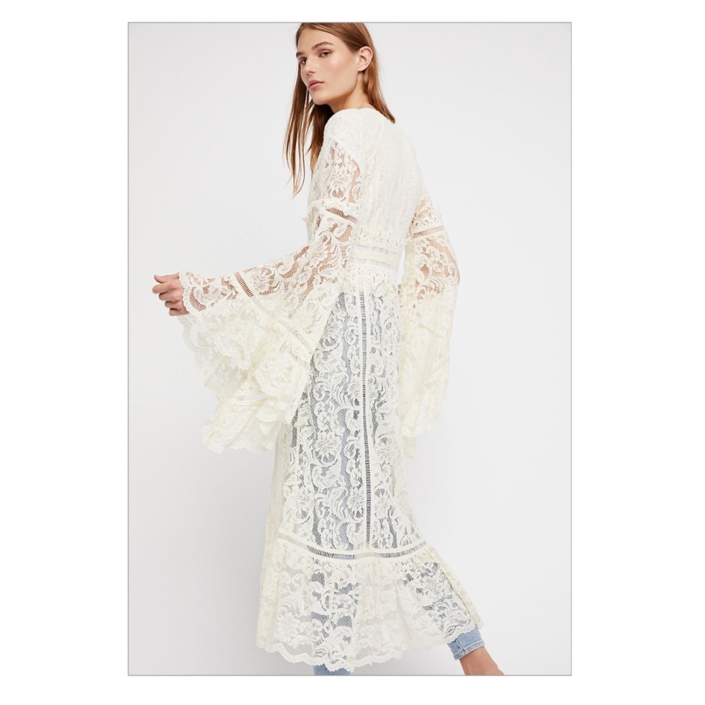 Free People Rhiannon Lace Kimono - Picture 3 of 5
